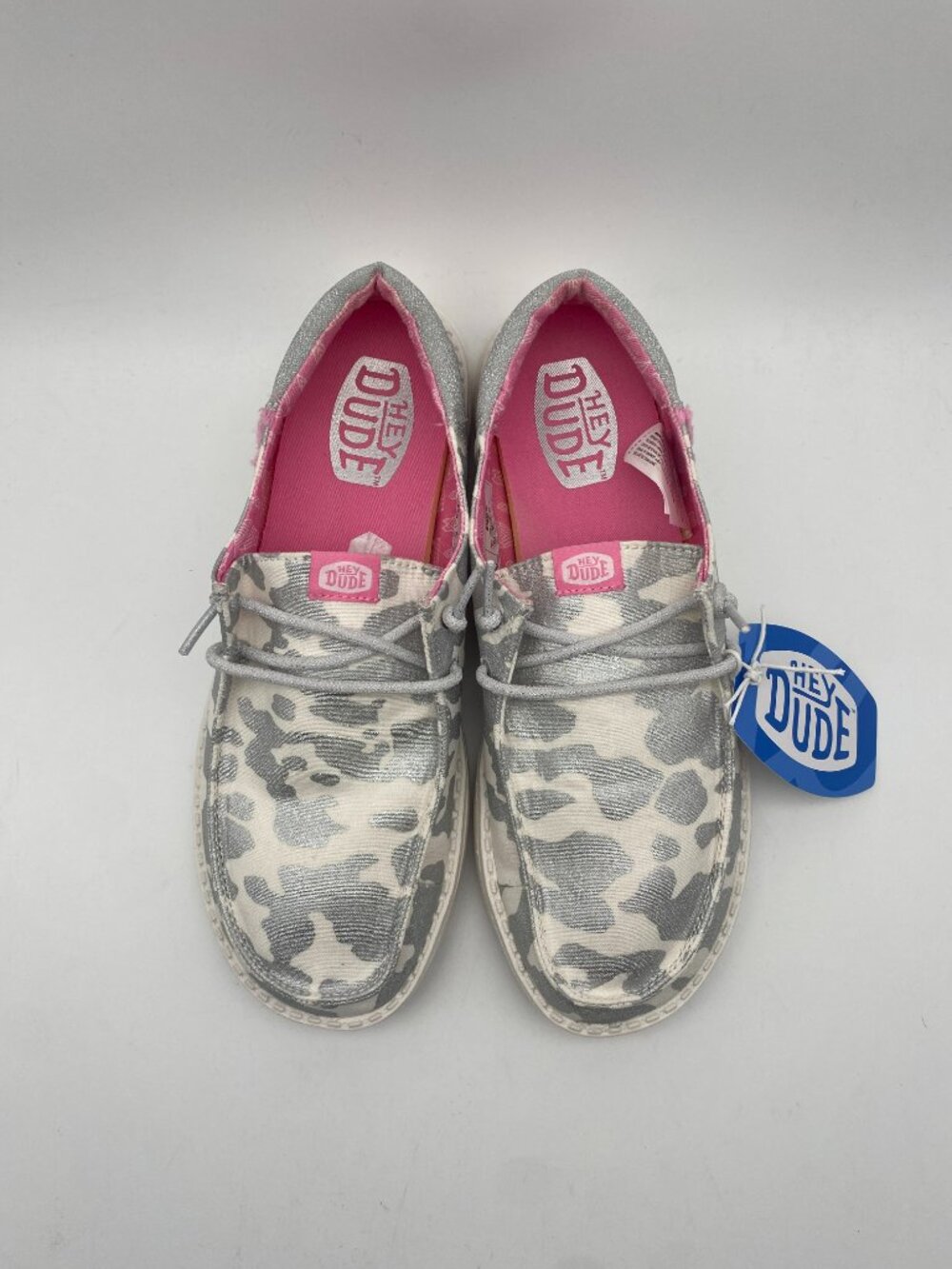 HEY DUDE WENDY FUNK COW SILVER SHOES #42691-040 - Picture 3 of 7